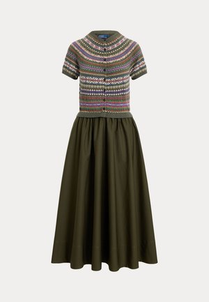 Polo Ralph Lauren, HYBRID FAIR ISLE-BODICE DRESS - Φόρεμα ημέρας - olive/multi-coloured