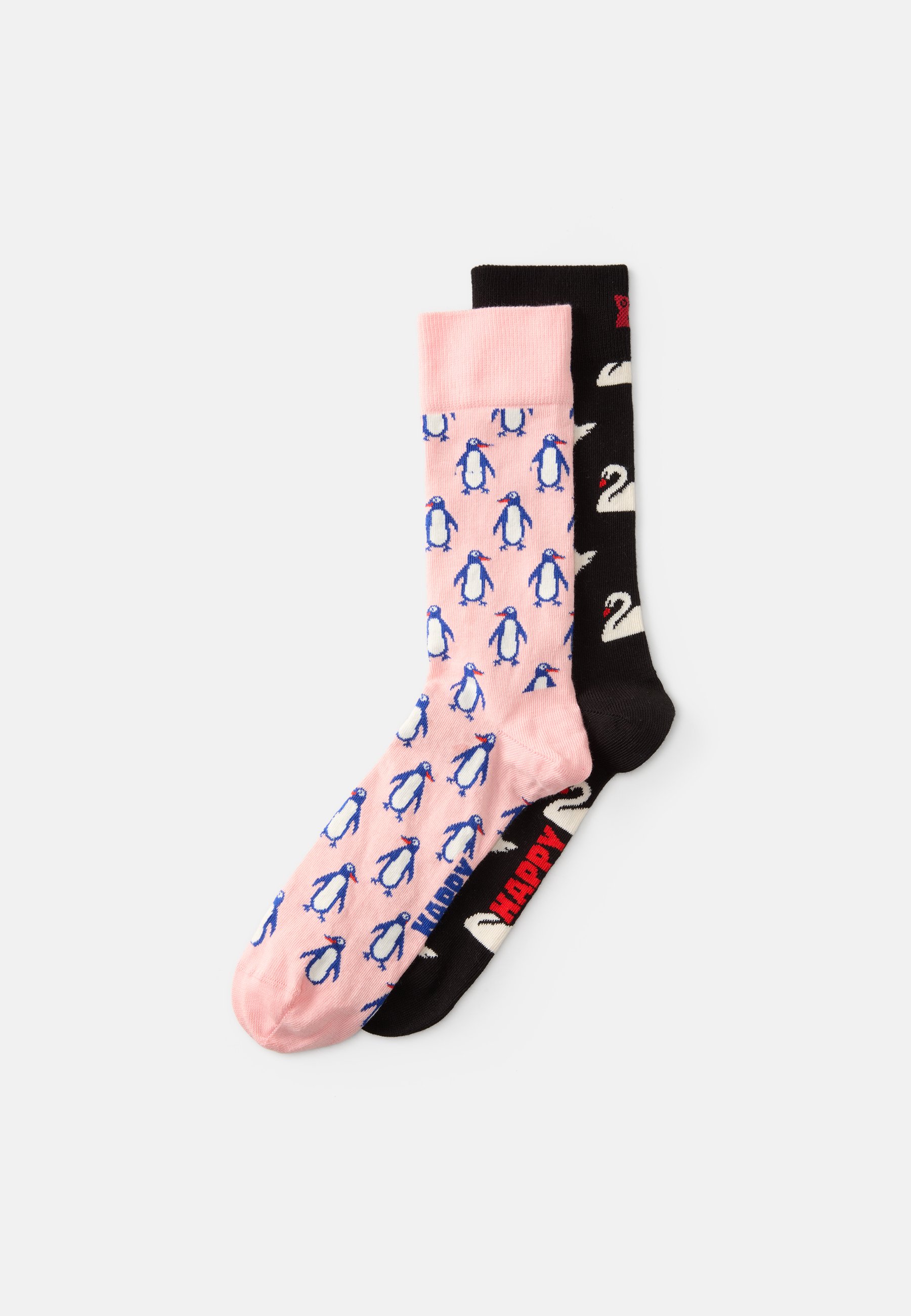 Happy Socks Calzini Flamingo - Divertenti E Colorati, Unisex Per Uomo E Donna, Cotone, Lavabili In Lavatrice, Nero, Taglia 41-46