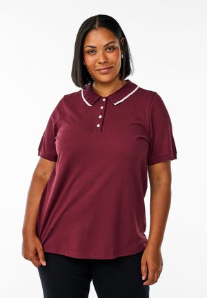 Zizzi MIT STRASSSTEINEN UND RÜSCHENDETAILS - Poloshirt - port royal comb