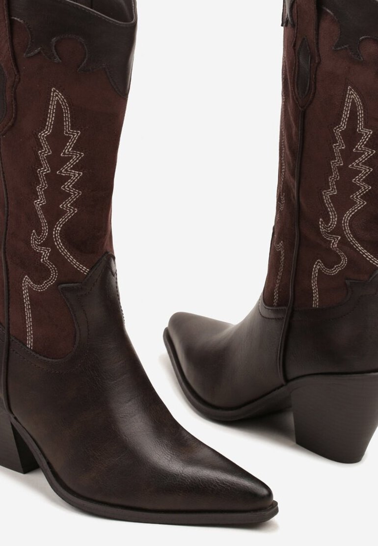 Super Mode Bottes de cowboy motard marron chocolat/marron