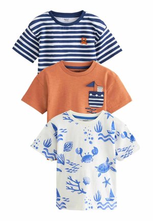 Next SHORT SLEEVE CHARACTER 3 PACK STANDARD - T-shirt med print - orange navy