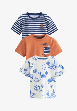 Next SHORT SLEEVE CHARACTER 3 PACK STANDARD - Marškinėliai su spaudiniu - orange navy