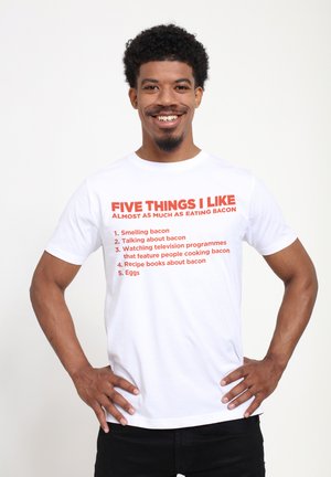 Henry Tiger FOOD DUKE SONS FIVE THINGS BACON - T-shirt con stampa - white