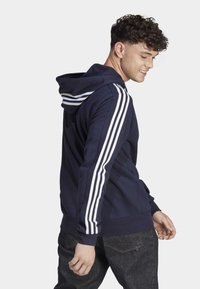 adidas Sportswear ESSENTIALS 3-STRIPES FULL-ZIP - Cipzáras pulóver - legend ink   white