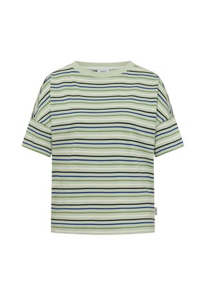Cecil, T-SHIRT MIT MULTICOLOR STREIFEN - T-Shirt print - raw matcha lime