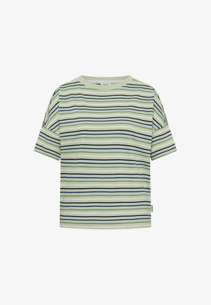 Cecil, T-SHIRT MIT MULTICOLOR STREIFEN - T-shirts print - raw matcha lime