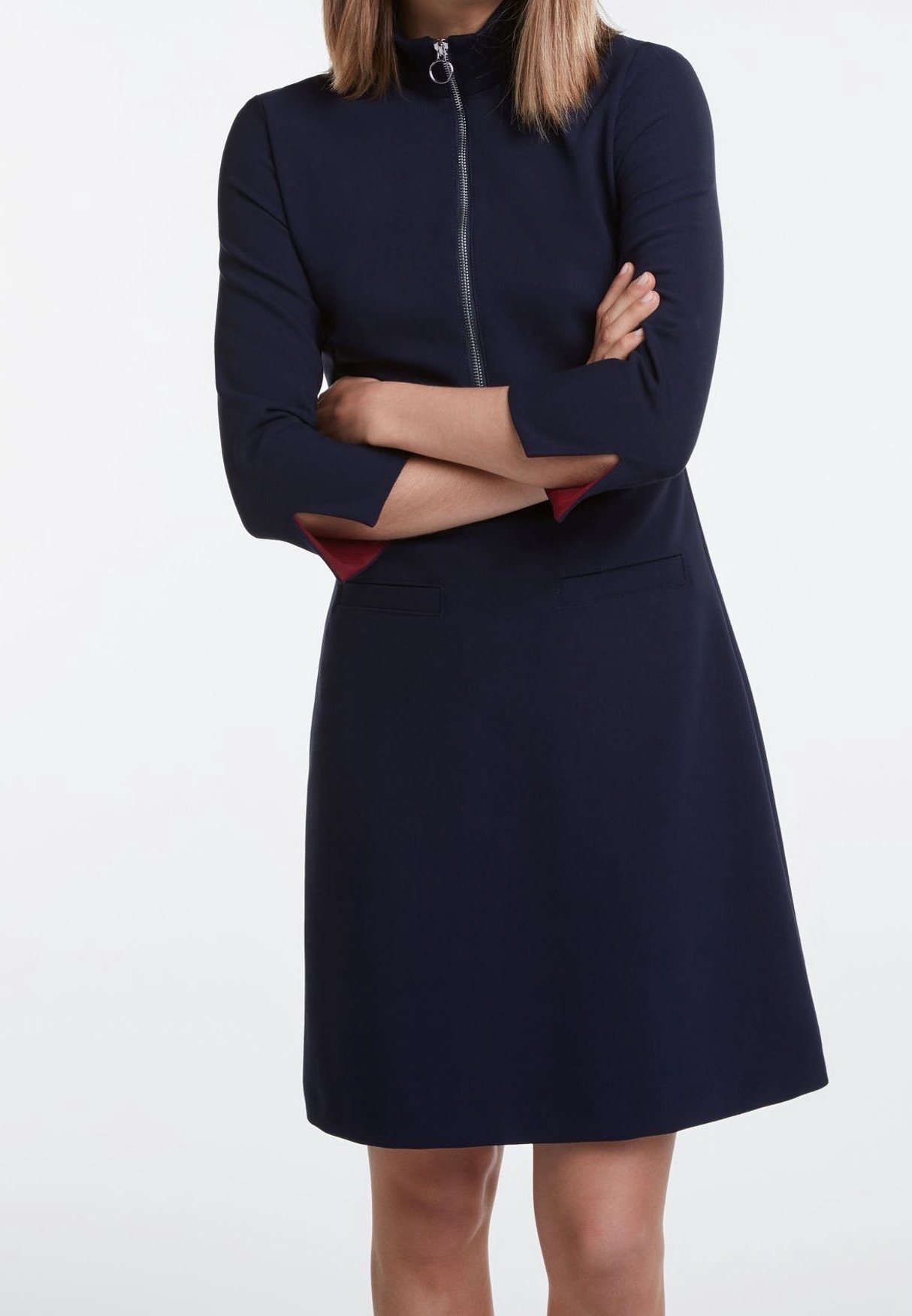 Robe Autre Ton Taille 40 - Coton Viscose Bleu - Neuve Sans étiquette - Longueur 87 Cm