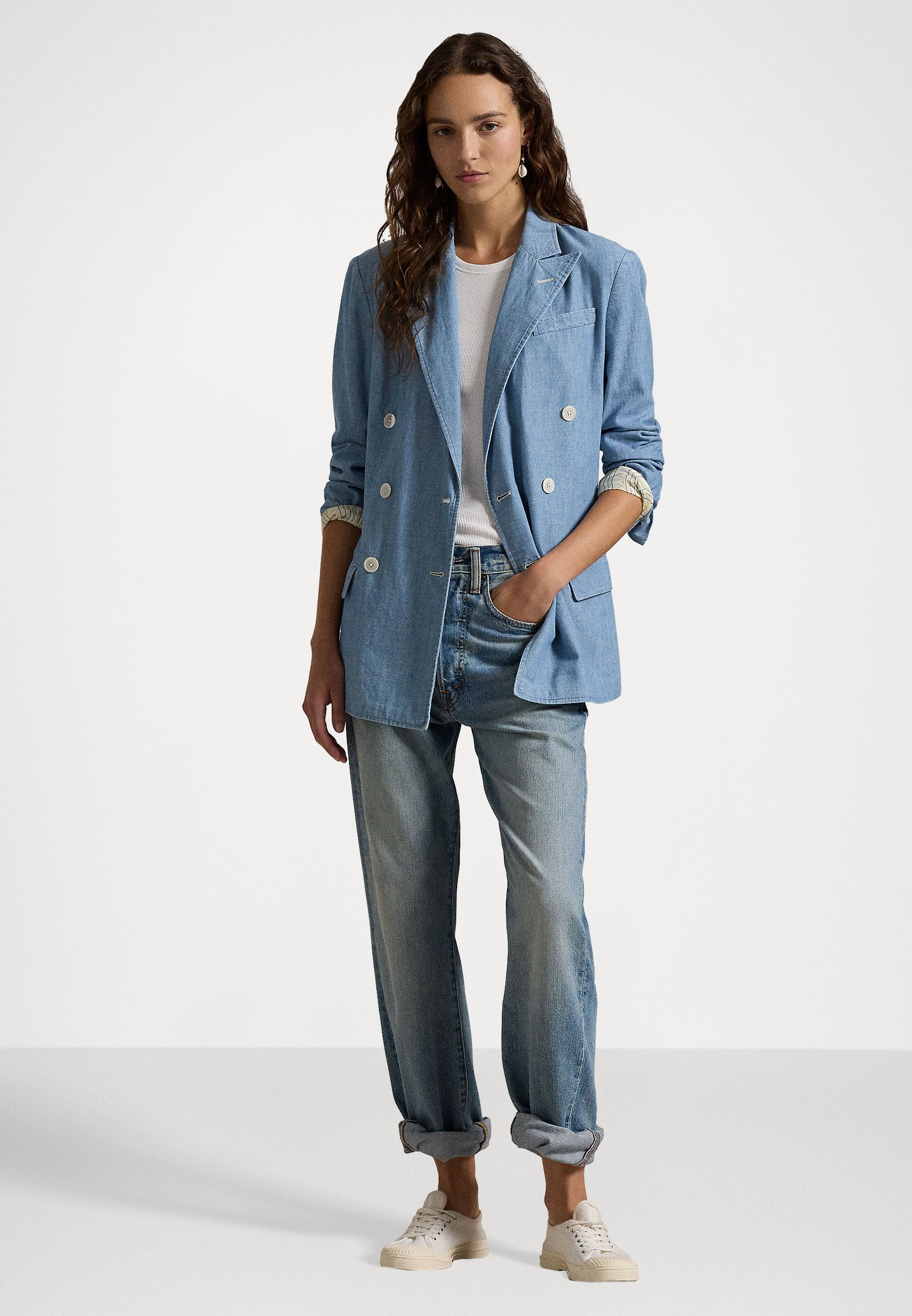 Polo Ralph Lauren DOUBLE BREASTED CHAMBRAY BLAZER - Denim