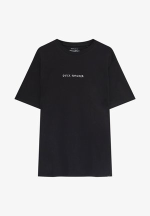 WITH SLOGAN - T-shirt con stampa - mottled black