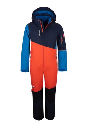 TROLLKIDS, KIDS HALLINGDAL SNOWSUIT UNISEX - Snowsuit - flame orange/medium blue/navy