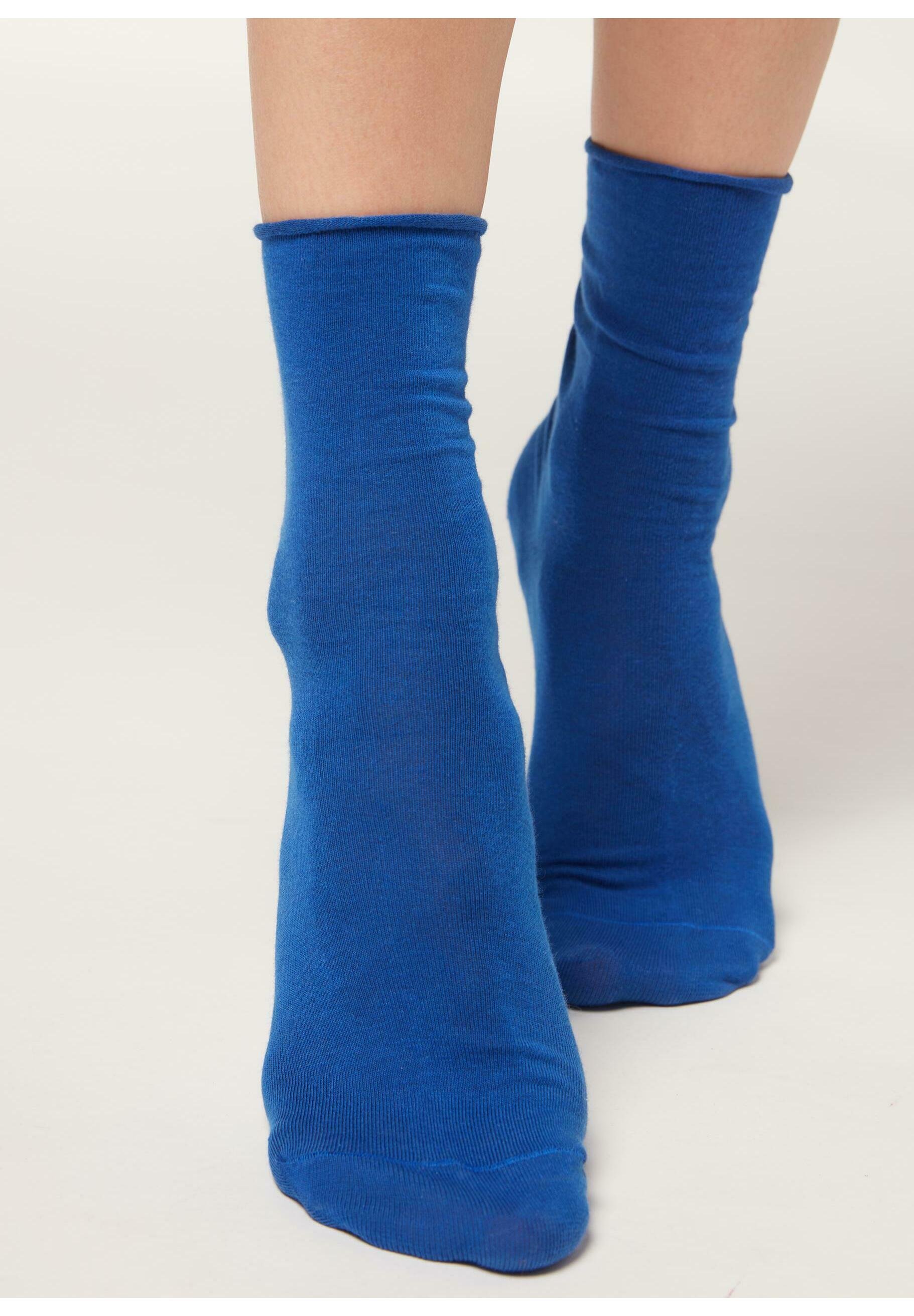 Calzedonia MIT UMSCHLAG - Calze - kornblumenblau/blu reale screziato -  Zalando