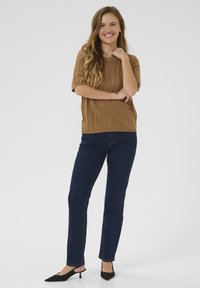 Kaffe T-shirt print - toasted coconut