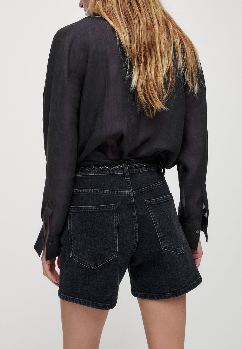 Black Pantaloncini Corti Jeans Neri Massimo Dutti Shorts Di Jeans