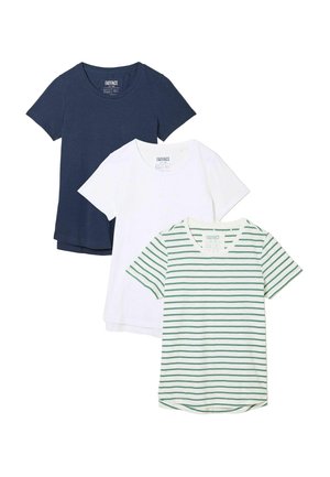 REGULAR FIT - 3 PACK . - T-Shirt basic - green navy ivory