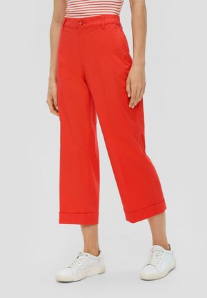 s.Oliver CROPPED HIGH RISE WIDE LEG CULOTTE - Flared Jeans - hellorange