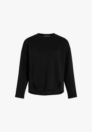 Must ülekaeneline särk, mis on valmistatud pehmest kangast, ringkaelusega, langenud õlgadega ning ebaühtlase hemiga külgslitside jaotusega.