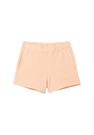 Shorts élastiques de couleur pêche claire avec poches latérales, conçus pour un usage décontracté.