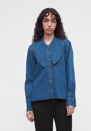 VIVERE ELIF NECK TIE SOFT SHIRT - Blouse - blue