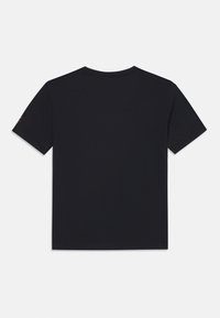 T-shirt noir uni vu de dos, avec des manches courtes et un col rond, sans logo ni éléments de design visibles.