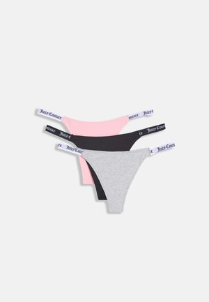 DEMI 3 PACK - Tango nohavičky - black/puritan grey/pink