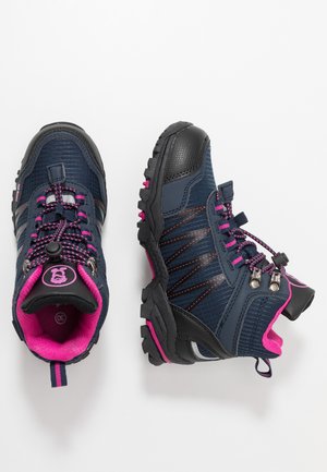 KIDS TROLLTUNGA MID UNISEX - Hiking shoes - navy/magenta