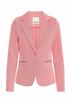 Roosa kohandatud bleiser ühe nupuga, sälkede ja kahe esipocketiga. Valmistatud tekstureeritud kangast. Etikett kannab nime "ICHI."