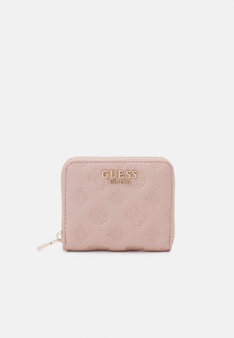 Monedero GUESS Jena Zip Around - Rosa Pálido, 11x9x2 Cm, Exterior De Poliuretano, Diseño Con Logo