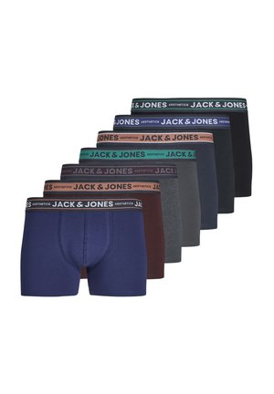 Boxershort in een set van vijf, met verschillende kleuren: marineblauw, bordeaux, grijs, zwart en groen. Elke boxershort heeft een gemerkte elastische tailleband.