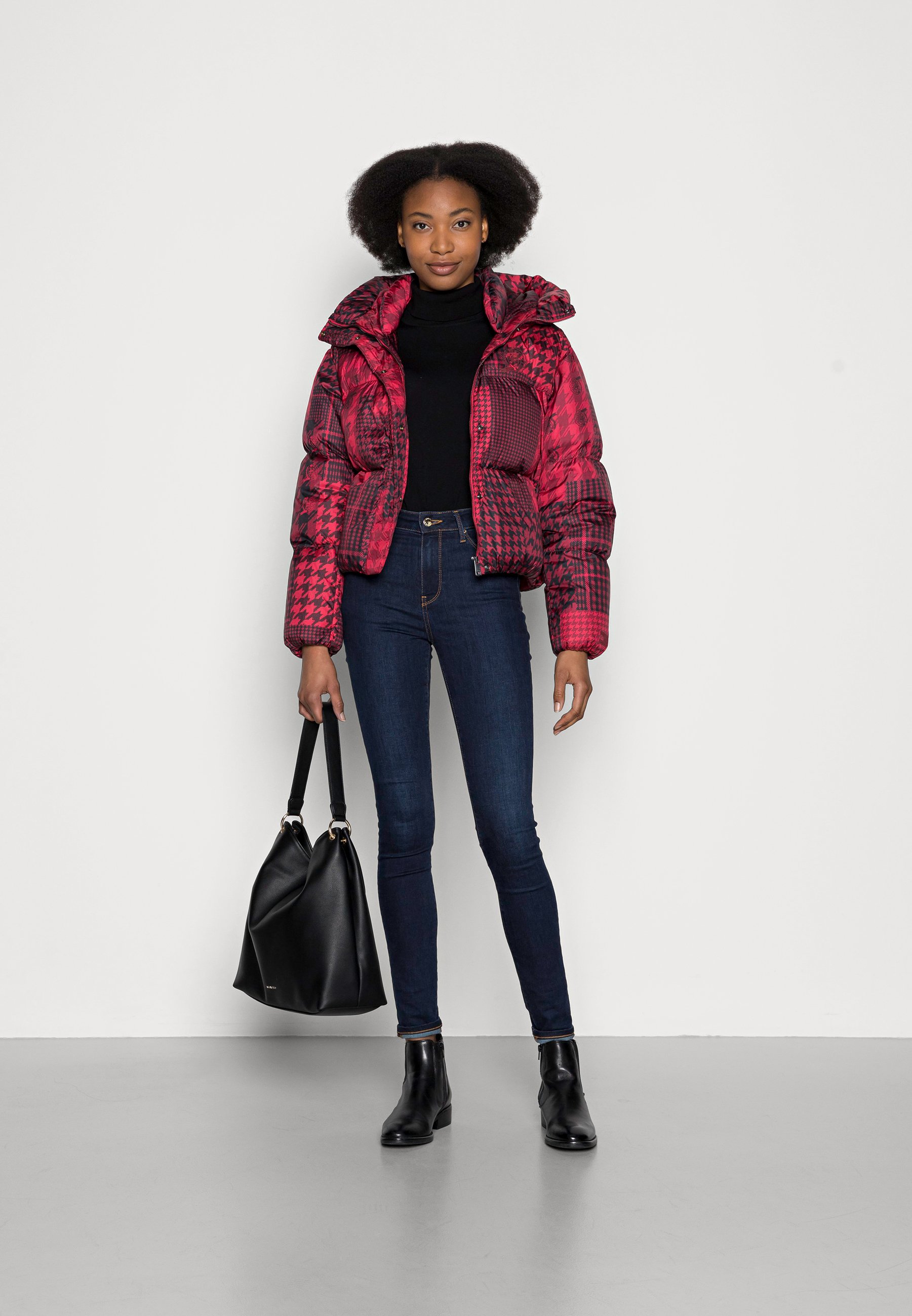 red snakeskin puffer jacket