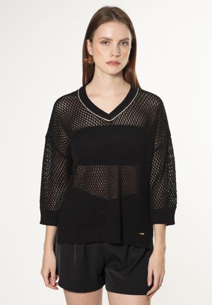 HOLED PATTERN  - Trui - black