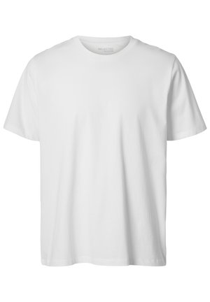 Selected, SLMASPEN ONECK TEE - Lihtne T-särk - bright white
