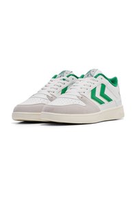 Hummel ST POWER PLAY PL - Clay court tennis shoes - white green
