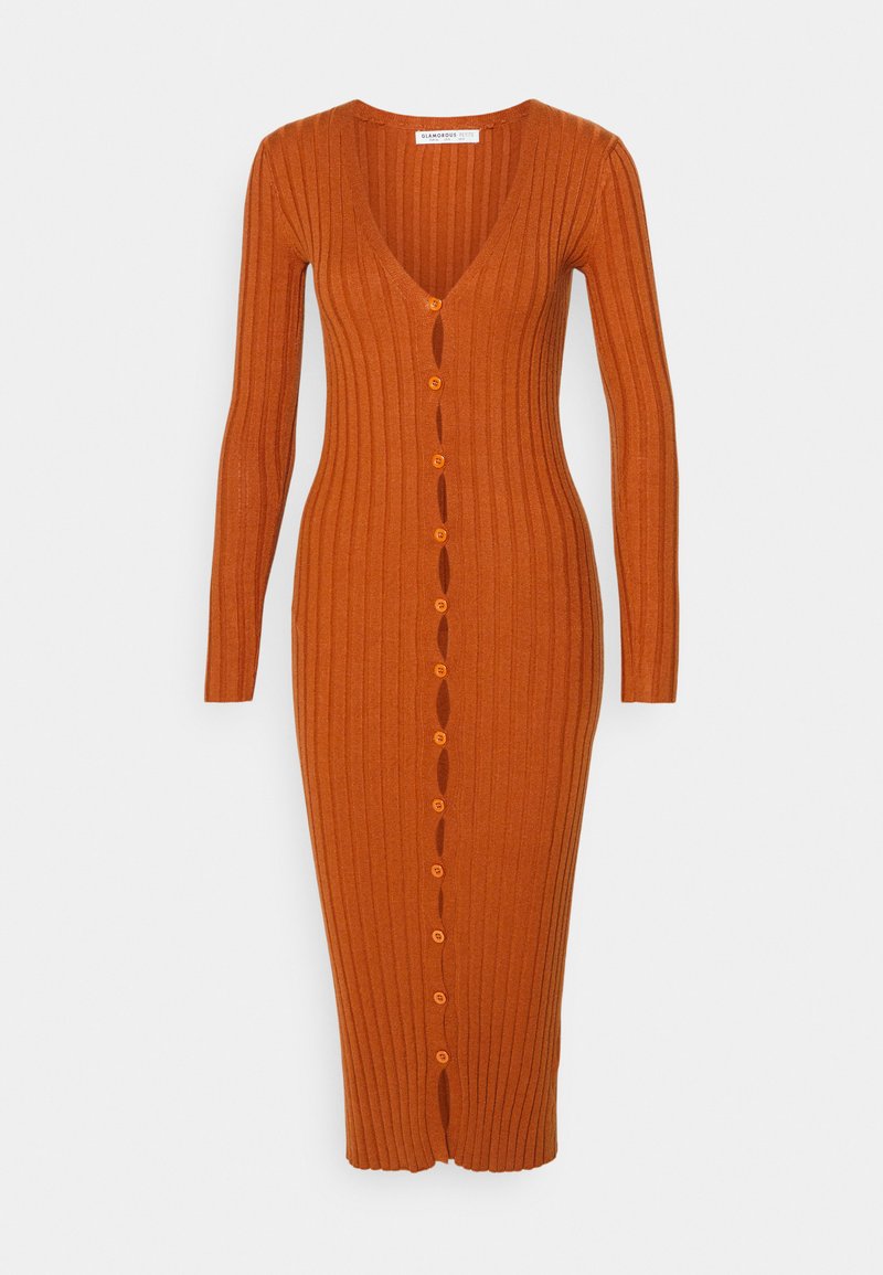 Glamorous Petite Jurk cognac