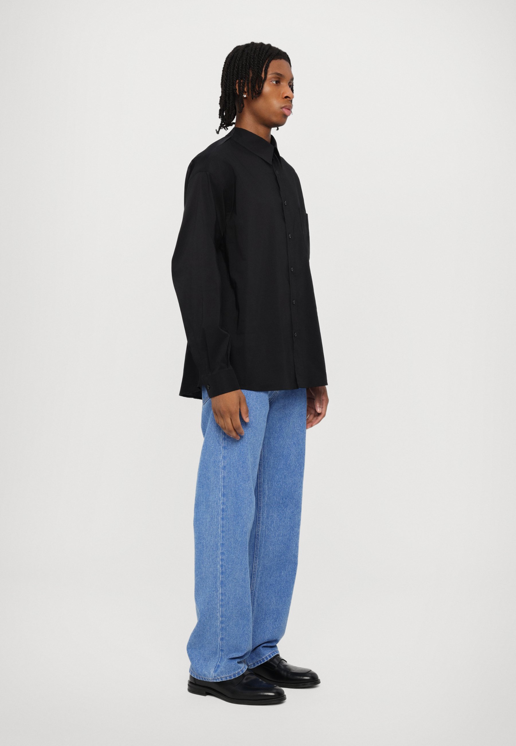 トップス MM6 Oversized Denim Long Sleeve Shirt MM6 Maison Margiela LONG-SLEEVED SHIRT - Kurtka jeansowa/szary