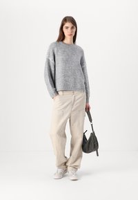 JDY JDYZOEY LIFE  ON STITCH - Maglione - light grey melange