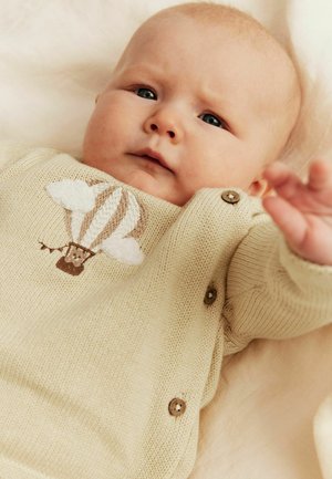Newbie, FINE-KNIT CARDIGAN WITH HOT-AIR BALLOON PRINT - Vest - yellow