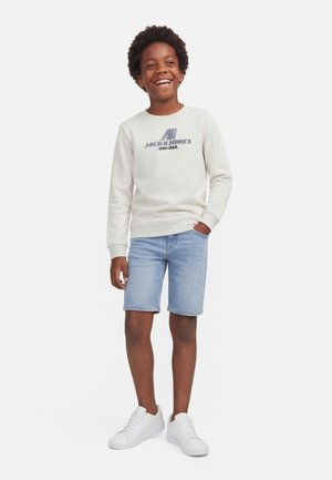 Jack & Jones Junior JCOTIER PRINT CREW NECK - Sweatshirt - white melange