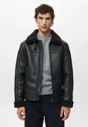 Chaqueta de cuero sintético - black