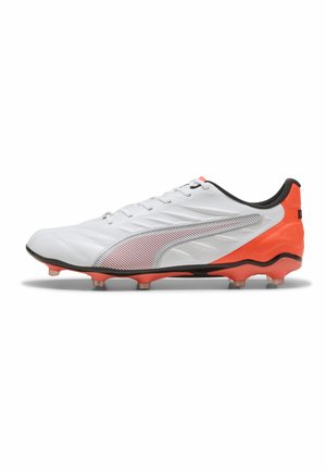 KING PRO  - Fußballschuhe Naturrasen - white- silver-glowing red
