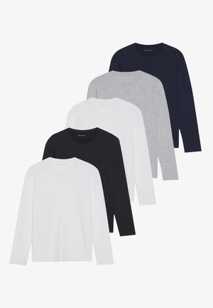 5 PACK - Long sleeved top - white/dark blu/grey