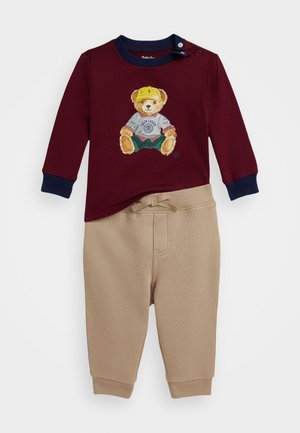 Polo Ralph Lauren POLO BEAR JERSEY TEE & FLEECE TROUSER - T-shirt à manches longues - classic wine