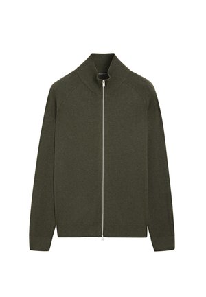 WITH RAGLAN SLEEVES - Strickjacke - dark green