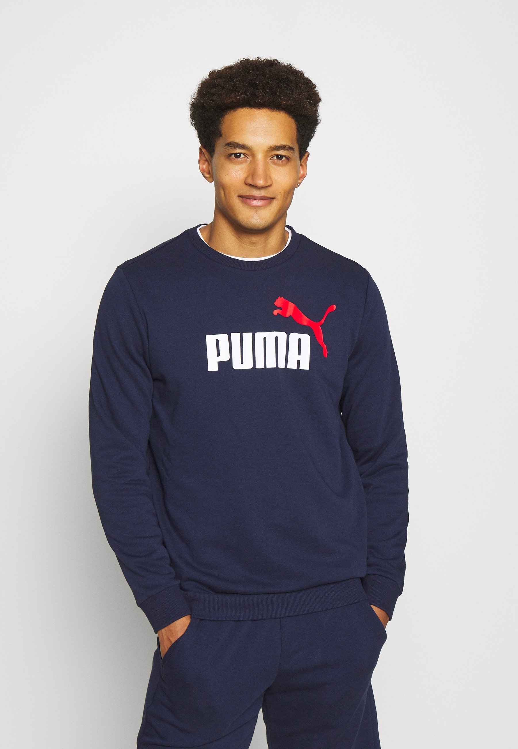Puma BIG LOGO CREW - Sudadera - peacoat/azul marino - Zalando.es