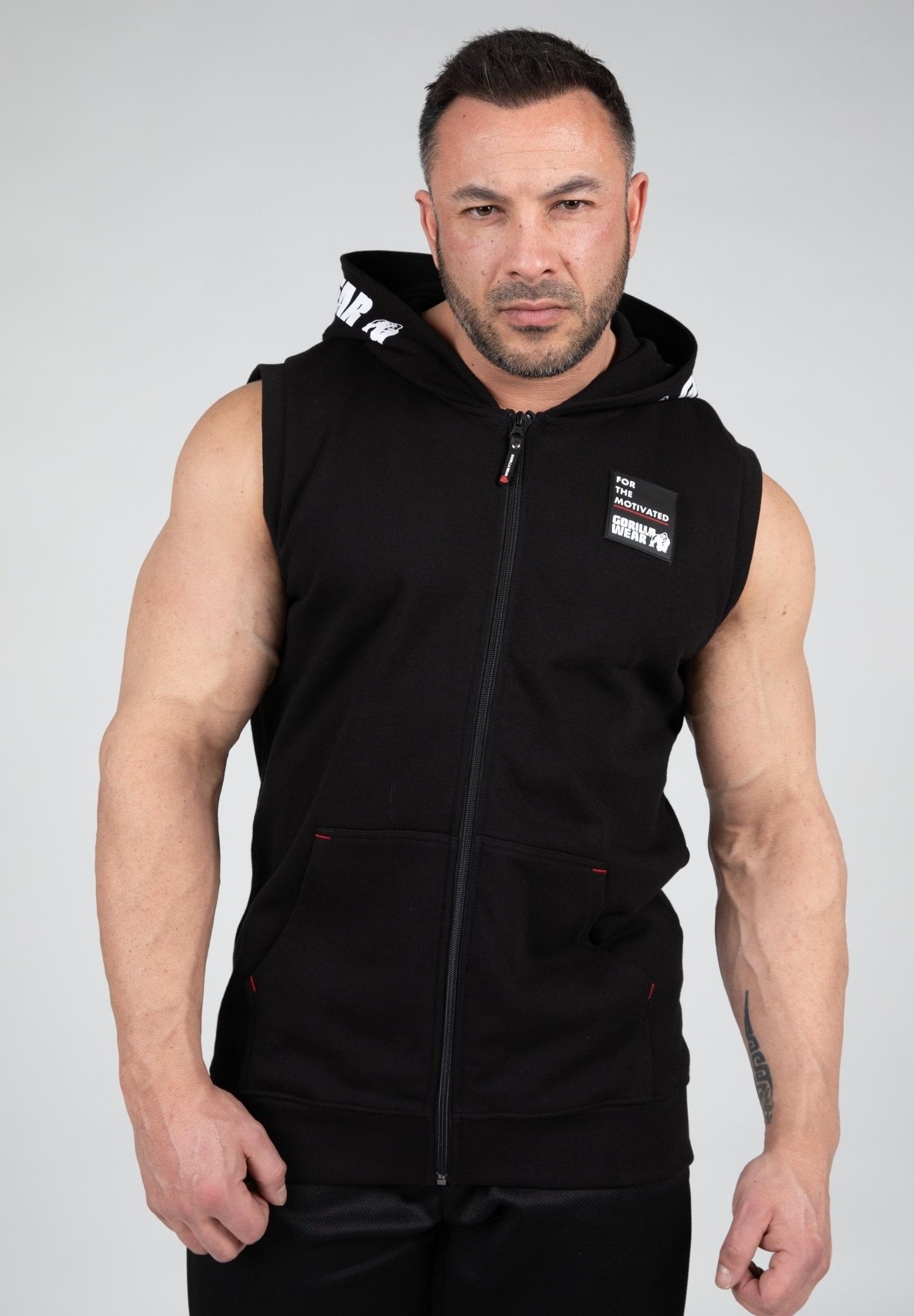 Gorilla Wear MILWAUKEE ZIPPED HOODIE - Waistcoat - black - Zalando.de