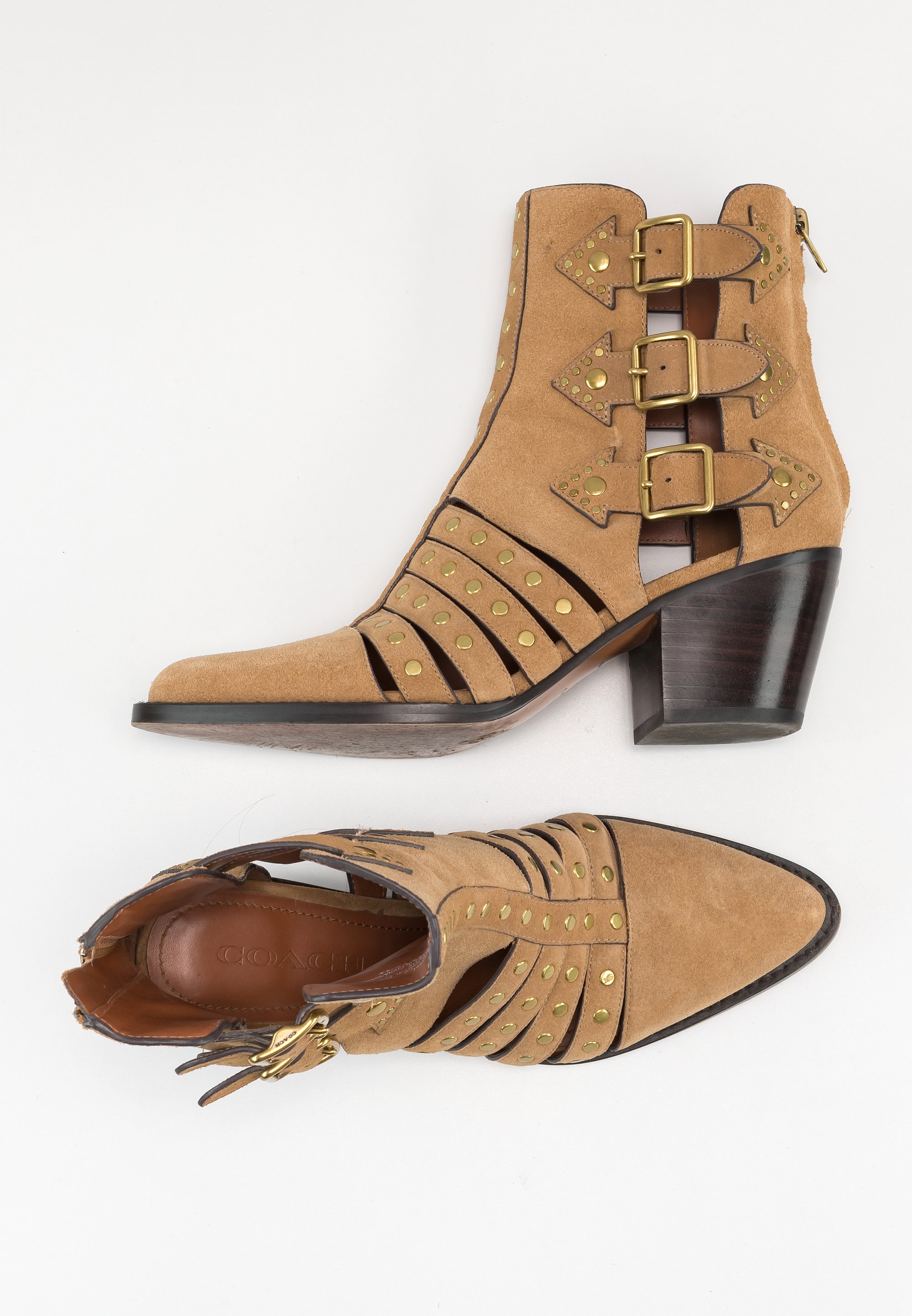 COACH Botines de tacón brown/marrón claro (Segunda mano