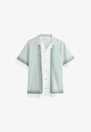 Next, REGULAR FIT - JERSEY GEOMETRIC PRINT SHIRT - Hemd - white green