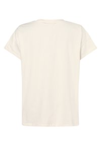 Kortärmad, krämfärgad T-shirt i mjuk bomull. Har en enkel rundad halsringning och en avslappnad passform, utan dekorativa detaljer.