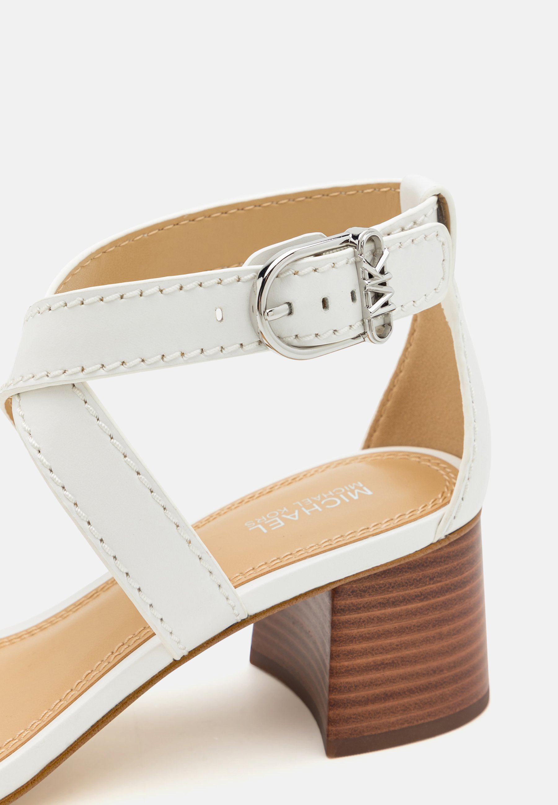 MICHAEL Michael Kors ASHTON MID - Sandals - optic white/white -  Zalando.co.uk