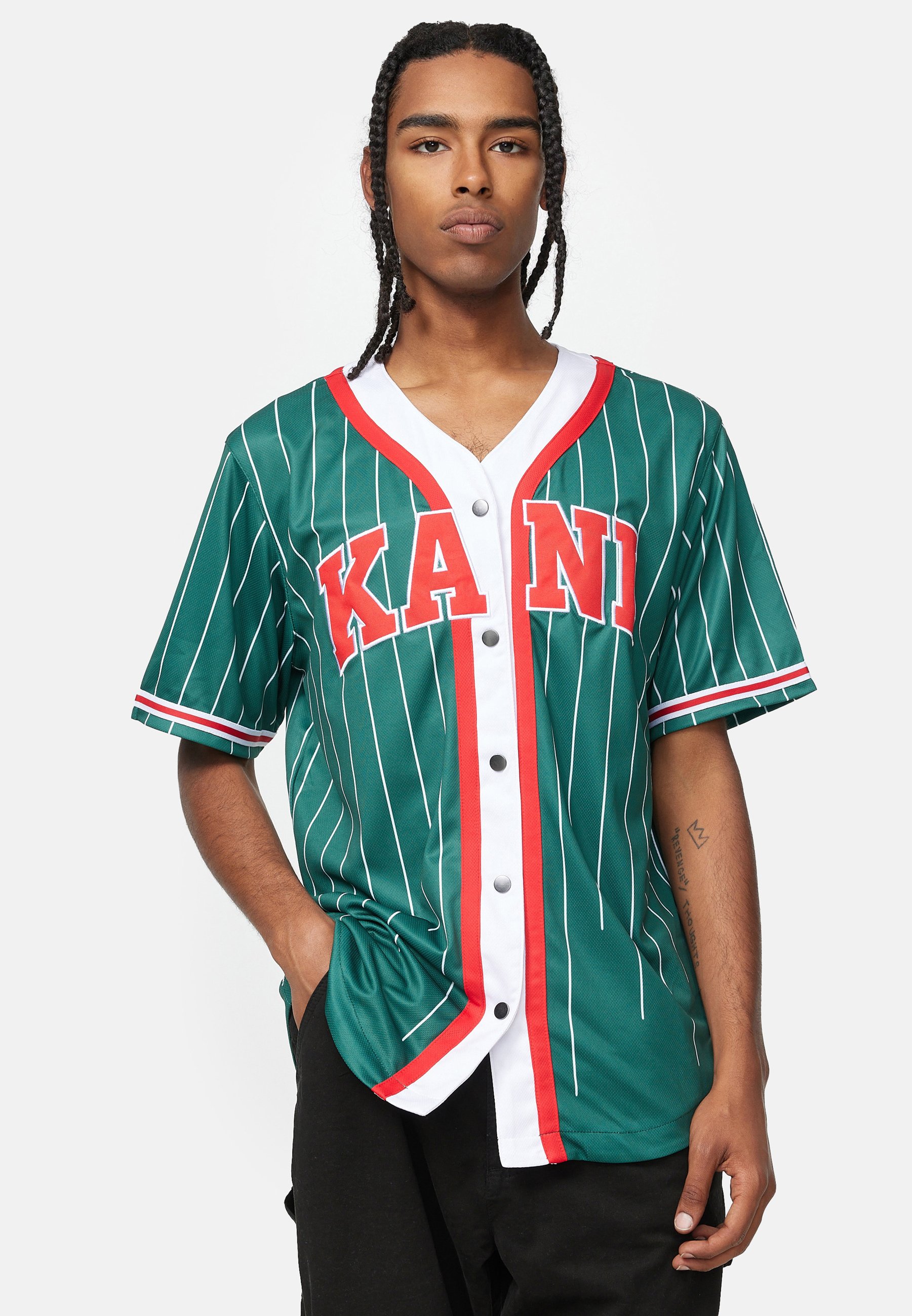 Maglia Da Baseball Karl Kani Serif Pinstripe - 100% Cotone, Manica Corta, Taglio Regular - Foto 5