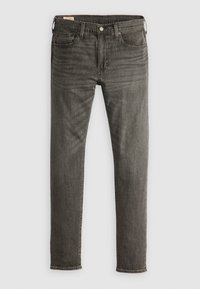 Jean slim fit gris foncé pour homme avec poches avant et arrière, passants de ceinture et fermeture par bouton, présenté sur un fond uni.